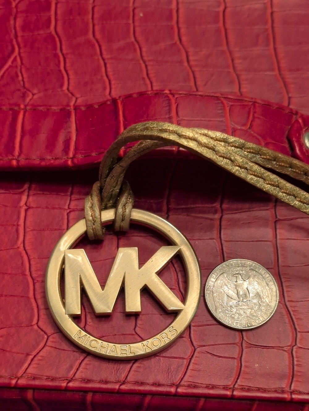 Michael Kors Gold Metal MK  Logo Bag Charm